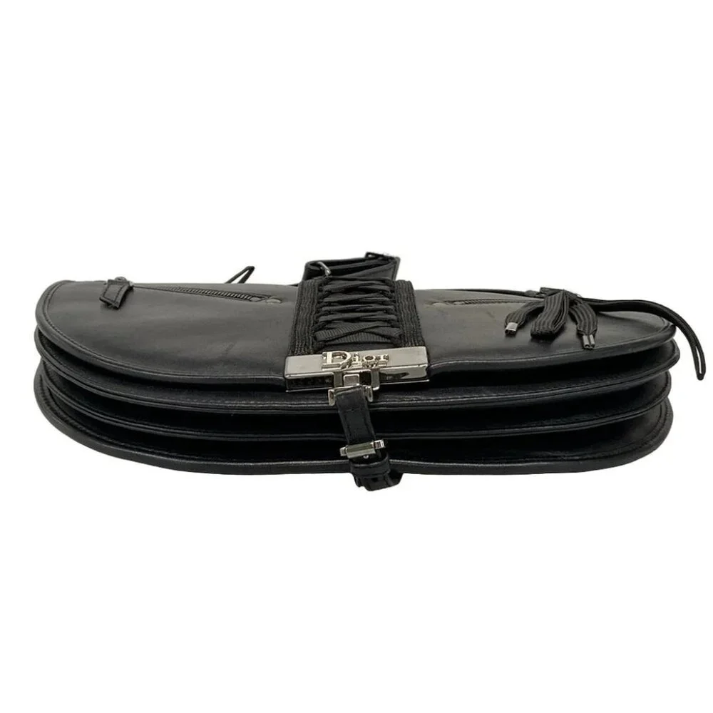 DIOR/ChristianDior Admit It - Black Leather Chemical Fiber Shoulder Bag - Picture 5 of 15